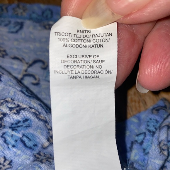 Lucky brand size extra large blouse, short sleeve with lace detail - Picture 6 of 7